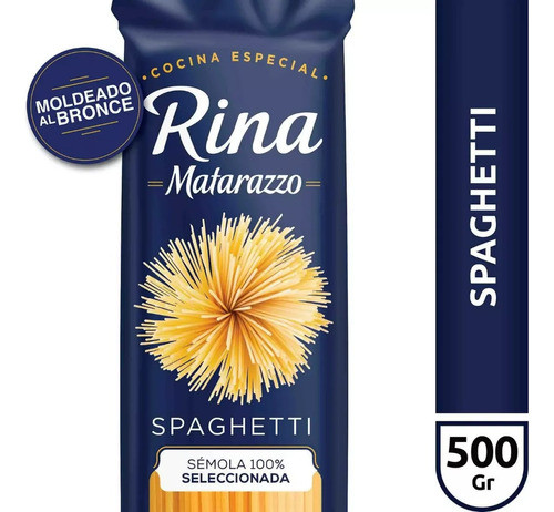 Fideos Spaghetti  X 500 Gr Rina Matarazzo ( Pack X 5 Unid ) 1