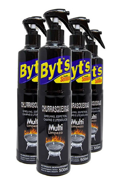 Kit 4 Limpa Churrasqueira E Grelha Semorin Byts 500ml Cada 0 Kit 4 Limpa Churrasqueira E Grelha Semorin Byts 500ml Cada 0