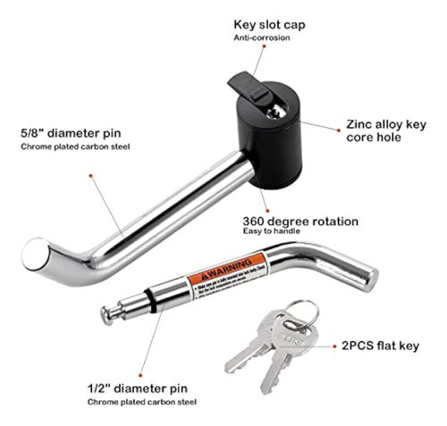 Czc Auto Bloqueo De Pasador Receptor De Enganche, 1