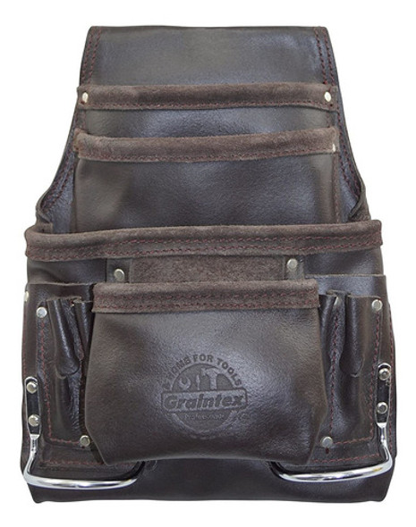 Estuche Para Herramientas Con 10 Bolsillos De Cuero Marron 0
