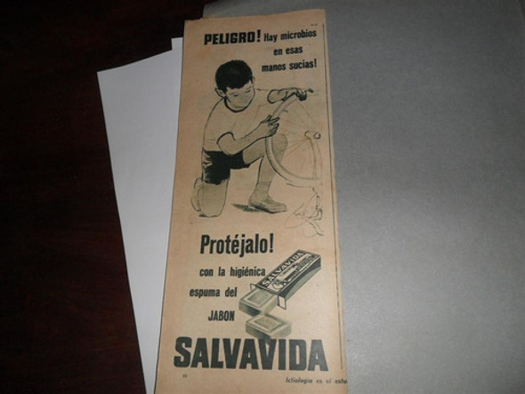 Antigua Publicidad 1957 Jabon Espuma Salvavida Bicicleta 0