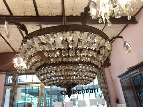 Colgante Estilo Imperio Antigua De 3 Luces Cristal De Roca 0