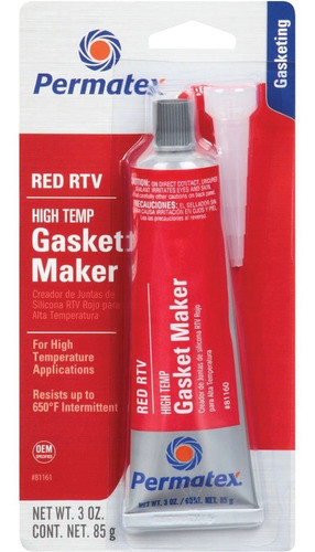 Silicona Alta Temperatura Roja Permatex (85gr) 1