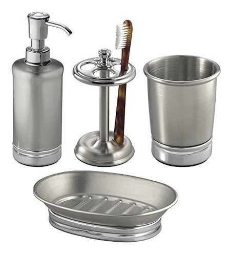 Mdesign Cuarto De Baño De 4 Piezas De Tocador De Acero Inoxi 0