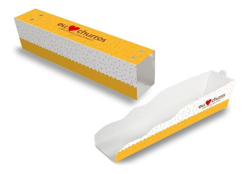 Kit Embalagem Churros Gourmet Interna + Externa Amarelo 100u 0
