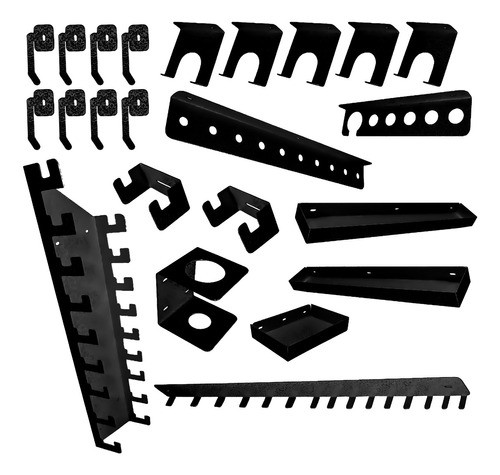 Kit Suportes Para Painel De Ferramentas Com 23 Unidads Preto 0
