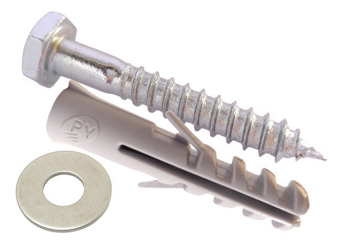 Tirafondo 1/4x2 + Tarugo Sin Tope + Arandela   1000 Unidades 1