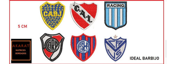 Matrices Bordados Escudos Futbol Argentino Barbijo Tapaboca 0