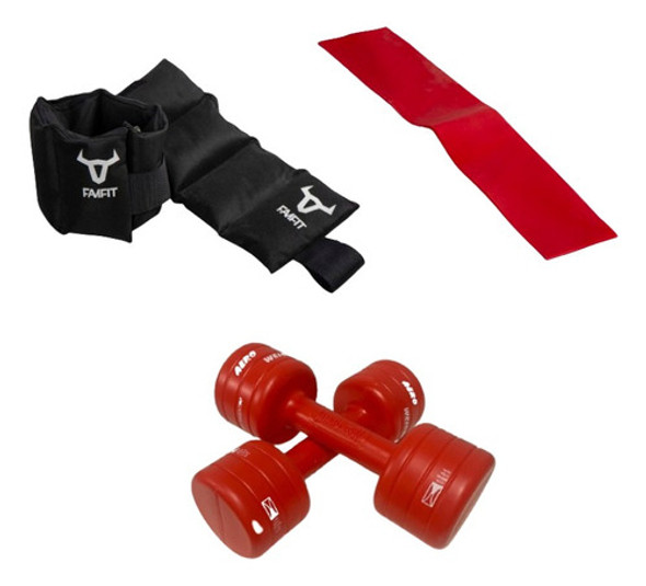 Par Tobilleras 3kg /mancuernas Recargables 3kg/banda Látex 0