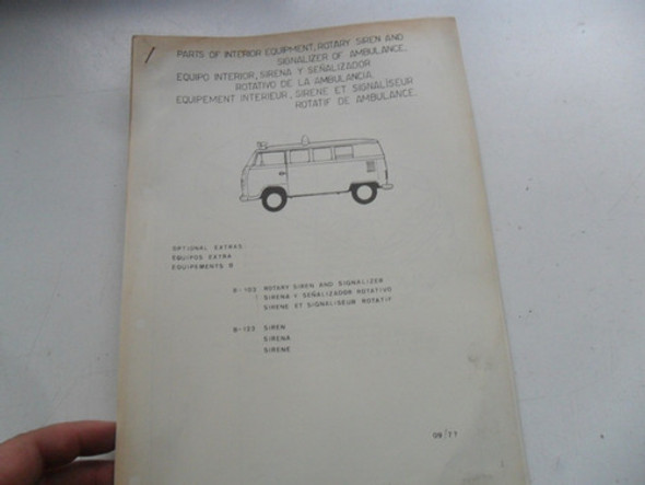 Folleto Vw Kombi No Escarabajo Antiguo Manual Ambulancia 0