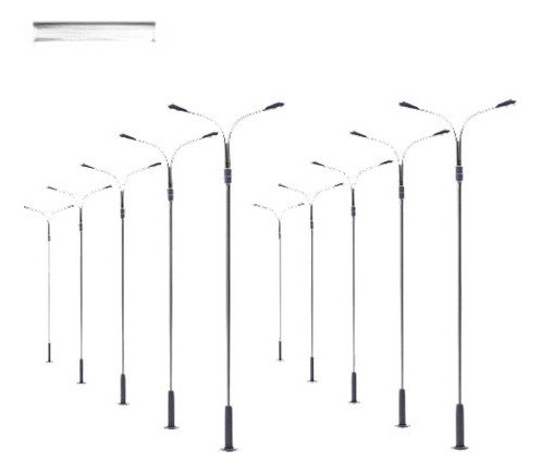 Lqs13w 10pcs Modelo Ferrocarril Tren Lámpara Poste Calle Luc 1