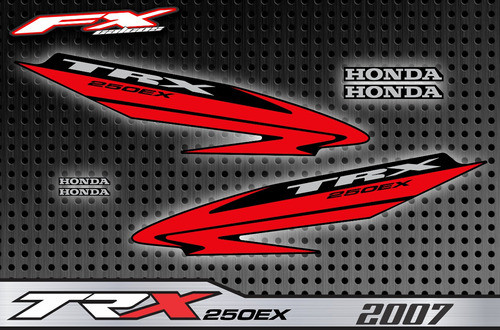 Calcos Simil Original Honda Trx 250ex 2007 Negro Fxcalcos 0