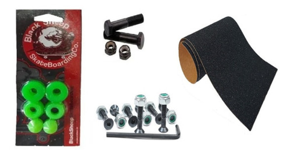Amortecedor + Central + Pf Base + Lixa Emborrachada Skate 0