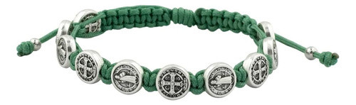 Pulseira Tecida Com 10 Contas Da Medalha De São Bento | Gran 0