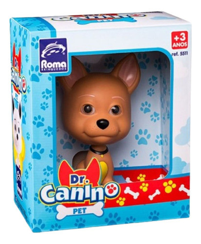 Cachorro Em Vinil Dr Canino Pet Marrom Amarelo 5511 - Roma 1