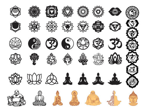 Pack Vectores Corte Laser - Espirituales - Budas - Chakras 1