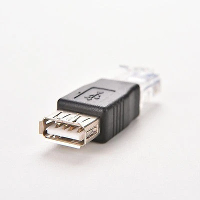 Rj45 Macho A Usb Af Una Adaptador Hembra Conector Lan Red Et 1