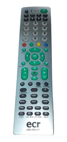 Control Lcd/led/smart Universal Ecr Plateado 0
