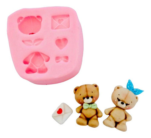 Molde De Silicone Mini Ursos Decorar Dia Dos Namorados 0