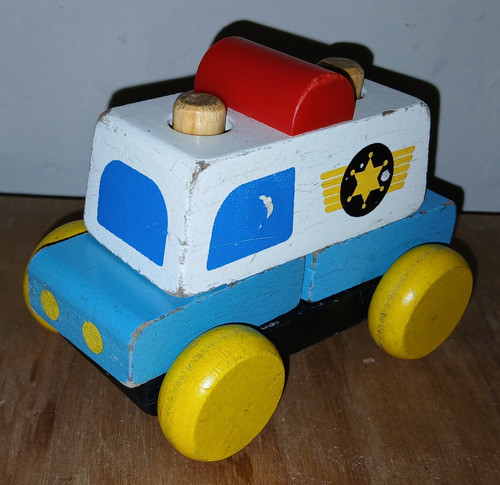 Lote De Juguetes Encastre Arrastre De Madera Auto Y Camión 1