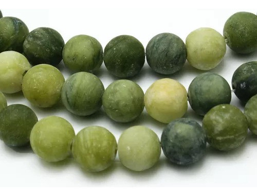 Tira De Piedra Natural Jade Taiwán Verde Oliva Opaco 6mm 1