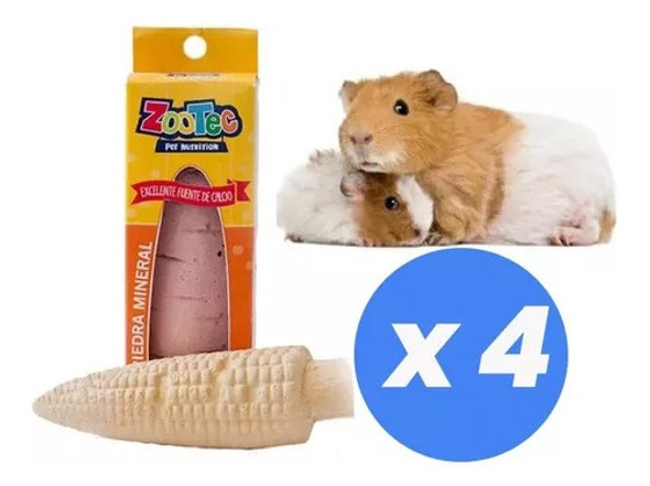 Piedra Mineral Roer Dientes Sanos Hamsters Cobayos Zootec X4 1
