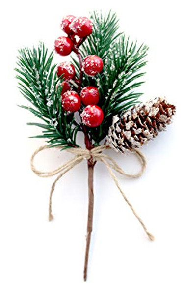 Adornos De Navidad Tallos De Bayas Rojas Artificiales 8 Unid 1