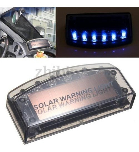Auto Cargador Solar 6 Led Coche Alarma De Advertencia De Seg 0