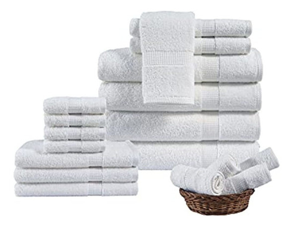 Juego De Toallas De Baño Para Baño, 18 Piezas, 100 % Algodón 0
