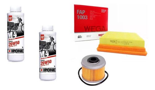 Kit Service Aceite Ipone + Filtros Tornado Xr 250 Honda 0