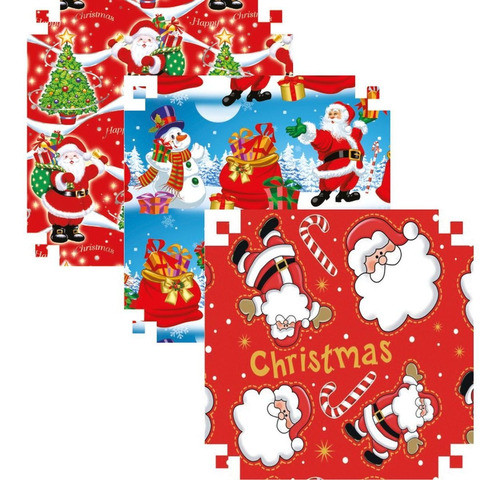 Papel Presente 50x60cm Couche Linha Diamante Natal 4mod. 0