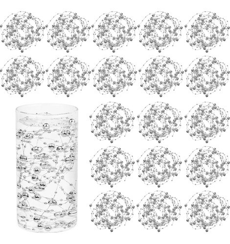 20 Tiras De Perla Artificiales Para Velas Flotantes - Silver 0