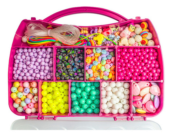 Kit Biju Miçangas Pulseiras Coloridas Infantil Artesan1500pç 0