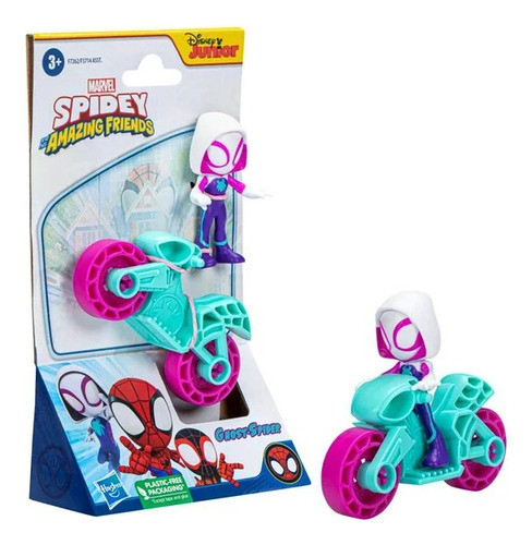 Hasbro Figura Spidey Ghostspider Con Moto Blanco Lelab 0