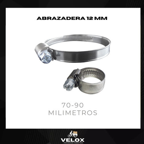 Abrazadera Carbiz Fijación Cremallera Importada 12mm 70-90mm 1