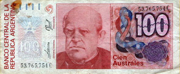 Billete Cien Australes Domingo Sarmiento Serie C 0