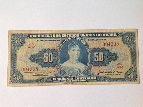 Cédula 50 Cruzeiros 1956 - 1ª Estampa C025 - Original! 0