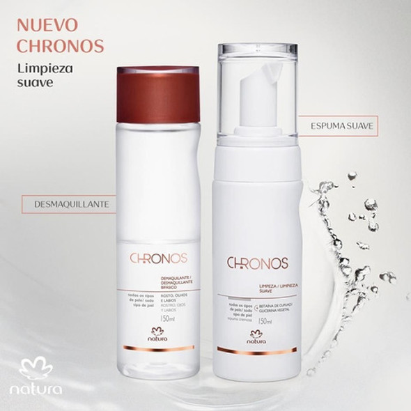 Kit Espuma Limpieza Facial + Desm Bifasico  Natura Chronos 0