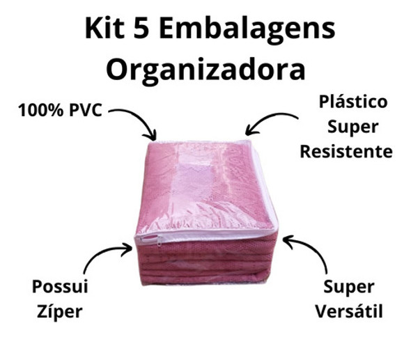 05 Organizador Maquiagem Transparente Formato Mala Pvc Zíper 1