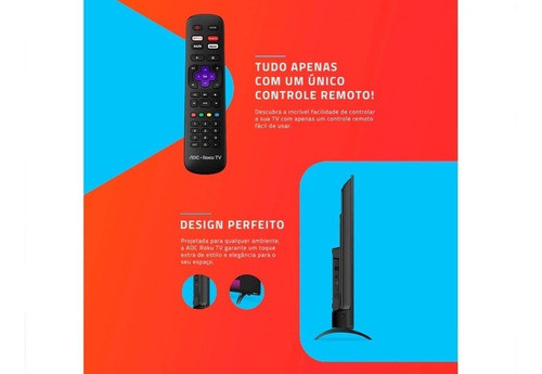 Controle Remoto Compatível Tv Aoc Roku Smart43s5195 1