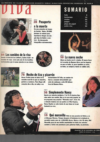 Revista Viva 94 Ricky Maravilla Nancy Duplaala Noche Porteña 1