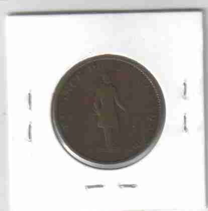 8154 Ficha Baixo Canadá 1/2 Penny 1837 28mm 1