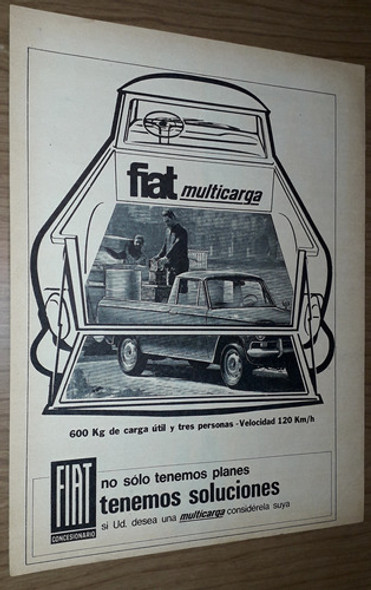 P65 Clipping Publicidad Camioneta Fiat Multicarga Año 1966 0 P65 Clipping Publicidad Camioneta Fiat Multicarga Año 1966 0