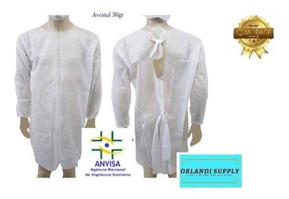 Kit 20 Aventais Descartáveis Hospitalar Tnt Gram. 30 Anvisa 1