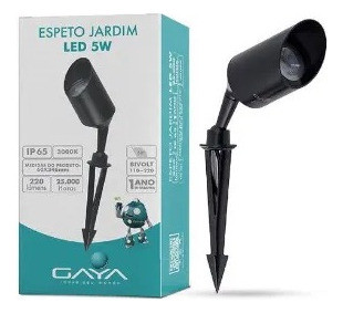 Lâmpada Espeto De Jardim Led 5w Verde Bivolt Gaya 0