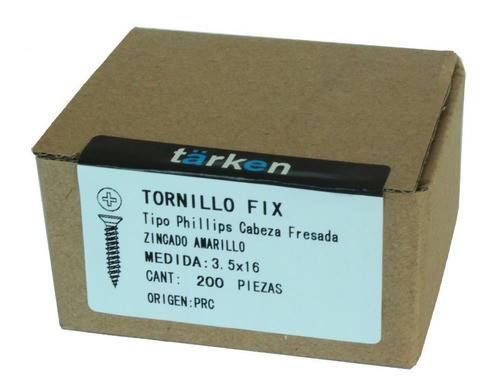 Tornillo Fix 6x80 Dorado (zincado Amarillo) X 200u 1