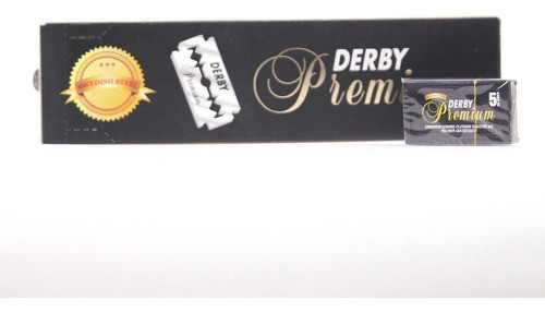 Caja De Hojas Para Afeitar Derby Premium 100 Unidades Navaja 0