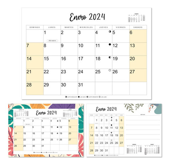 Kit Imprimible Calendario Planificador 2024 Pdf + Editable 0