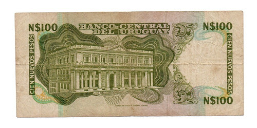 Uruguay Billete 100 Nuevos Pesos Año 1986 P#62 1
