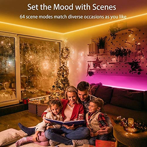 Tira De Luz Led Bluetooth De 50 Pies Que Cambia De Color Con 1